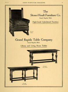 1921 Ad Stone Hoult Furniture Co Grand Rapids Table Co   ORIGINAL