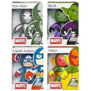 Marvel Mighty Muggs Skrull, Vision, Captain America, Iron