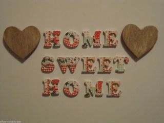 Home Sweet Home Magnetic Letters Patchwork Shabby Kitchen Fridge Chic
