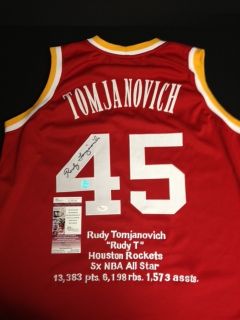 Rudy Tomjanovich Houston Rockets Autographed Throwback Jersey JSA