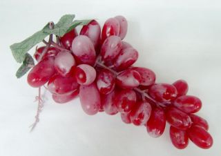 Decorative Plastic Artificial Fruit Bunch Red Grapes