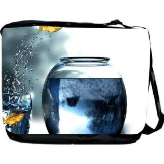 Acrobatic Goldfish Design Messenger Bag   Book Bag