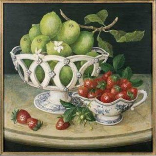Fruits In Porcelain Limes Poster Print