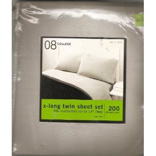 08 COLLEGE X Long Twin Sheet Set, 200 Thread Count (Gray