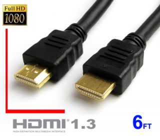 6ft HDMI Cable FOR HD LCD TV PS3 BluRay DVD XBox 1080p Hi Def