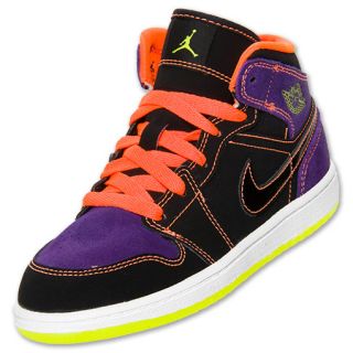 Jordan 1 Phat Preschool Shoes Black/Purple/Lime