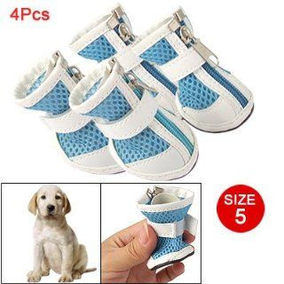 Como Puppy Dog Zippered Meshy Boots Blue White Shoes Size