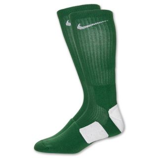 Mens Nike Elite Basketball Crew Socks Green/White
