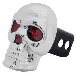 Skull Tow Hitch Plug Receiver Cover Brake Light Up Eyes