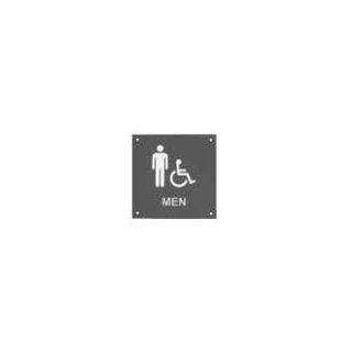 Rockwood BF687 Tactile Signage with Mens Restroom Sign and