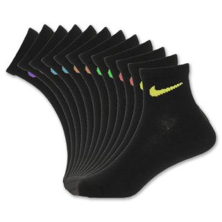 Nike 6 Pack Multi Color Swoosh Kids Quarter Socks