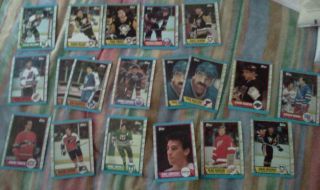 Lot of 19 cardboard hockey trading cards excellent condition