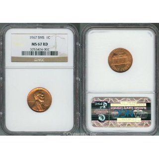 1967 SMS Lincoln Cent NGC MS 67 Red 