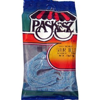 Paskesz Candy, Sour Belts In Bag Raspberry, 2.5 Ounce Bags (Pack of 24