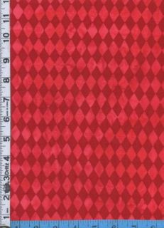 Fabric Hoffman Batik F2066 Cherry Red Harlequin Diamond