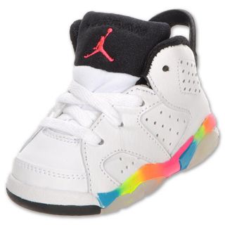 Air Jordan Retro 6 Toddler Shoe White/Pink Flash