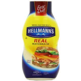 Hellmanns Real Mayonnaise, 22 Ounce Squeeze Bottle (Pack of 4