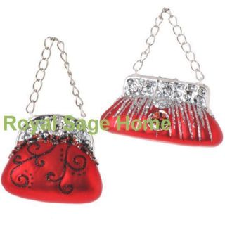 RAZ Purse Pocketbook Handbag Glass Christmas Ornament