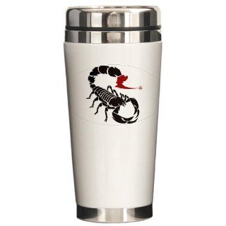 Ceramic Travel Drink Mug Tribal Scorpion 