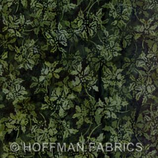 Hoffman Bali Batik Christmas Hunter Holly fabric quilt BTY christmas