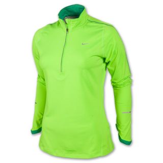 Womens Nike Element Half Zip Running Shirt Green
