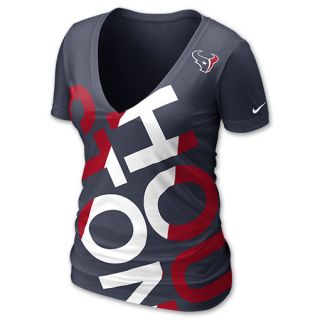 Nike NFL Houston Texans Off Kilter Womens V Neck Tee Shirt