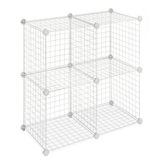  Interlocking Wire Stackable Large Multiple Use Storage White Cubes