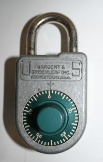 Vintage Sargent Greenleaf Padlock 8088 Combination Lock