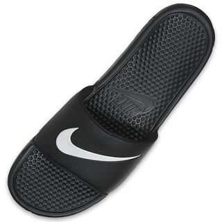 Nike Mens Benassi Swoosh Sandal Black/White