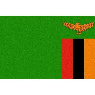 Zambia Flag Clear Acrylic Keyring 2.75 inches x 2 inches