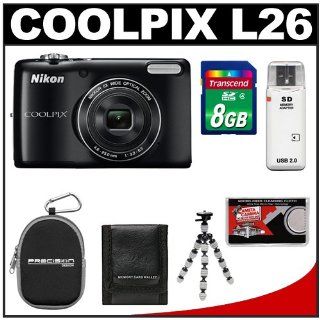 Nikon Coolpix L26 Digital Camera (Black) with 8GB Card