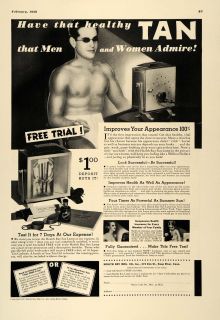1938 Ad Healthy Ray Sun Lamp Tanning Pricing s A D Original