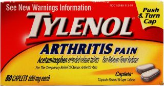 Tylenol Arthritis Pain 50 Caplets Box, 650mg Acetaminophen, Exp March