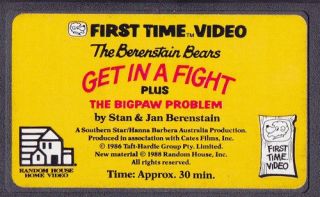 The Berenstain Bears Get in a Fight [VHS] Stan Berenstain