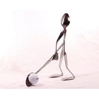Handmade Golfer Figurine by Judson Jennings, Forked Up Art