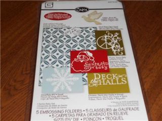 SIZZIX 5PC EMBOSSING FOLDERS HOLIDAY SANTA BABY SET WITH DIE~NEW CUTE