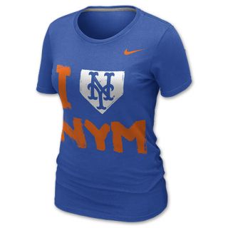 Womens Nike New York Mets MLB I Love T Shirt Royal