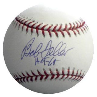  Feller Autographed Baseball with HOF 62 Inscription