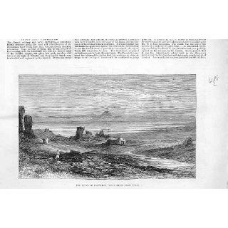 Ruins Of Carthage 3 Miles From Tunis Antique Print 1881