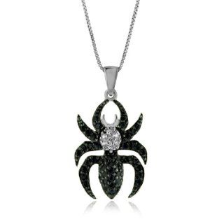 00 Carat tw Black & White Genuine Sapphire Spider Pendant in