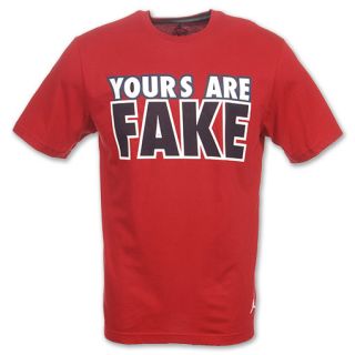 Jordan Yours Are Fake Mens Tee Shirt Red