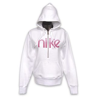 Nike Womens Graphic Fleece Half Zip Hoodie White