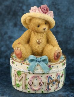 Cherished Teddies Mom Covered Trinket Box 306614A with Bear 2001