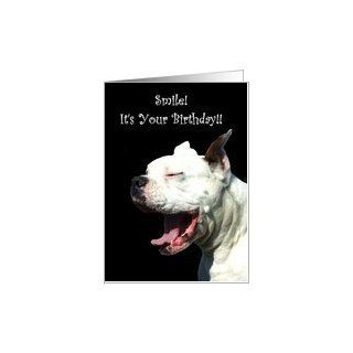Smile its your Birthday White Boxer Dog Card Office