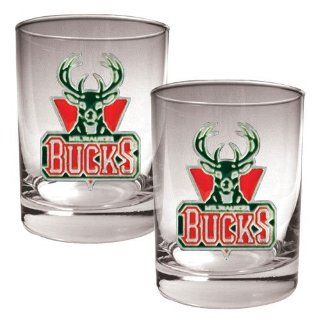 BSS   Milwaukee Bucks NBA 2pc Rocks Glass Set   Primary
