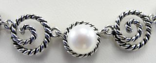 Honora Sterling Silver Cultured Freshwater Pearl Swirl Design Necklace