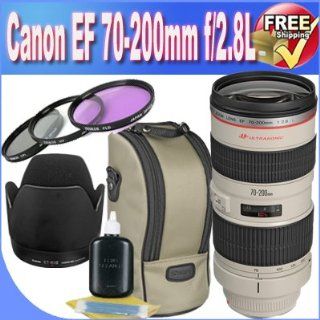 Canon EF 70 200mm f/2.8L USM Telephoto Zoom Lens + 77mm 3