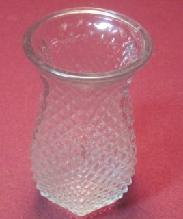 Hoosier Glass Vase 10 4071 with Diamond Pattern