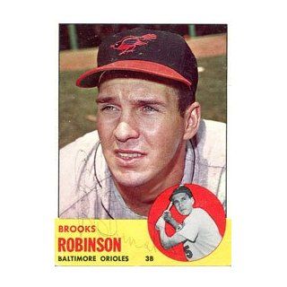 Brooks Robinson Autographed 1963 Topps Card Sports