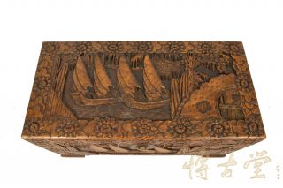 Chinese Antique Carved Camphor Wood Hope Chest 10LP17